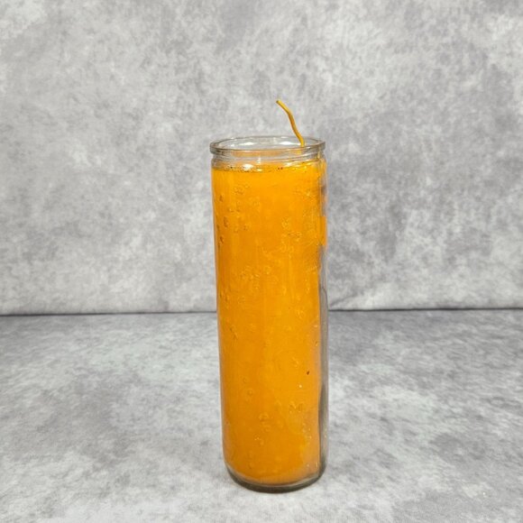 Glass Orange Fragranced Candles Pillar Candle 8.5"x3"" Home Room Décor Gift - Picture 3 of 5